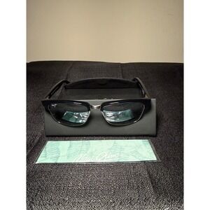 Maui Jim Kawika Polarized Sunglasses Black Silver Retro Clubmaster B257-0271